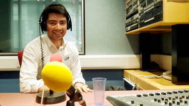 Being interviewed for BBC radio
