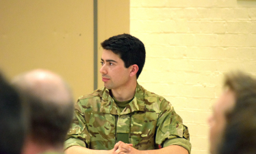 Panelist at an army event